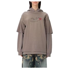 Acne Moletom com capuz de dupla camada Marrom