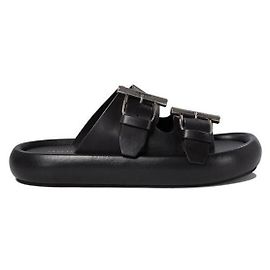 Alexander Mcqueen Sandales en cuir à double boucle Noir