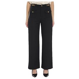 Céline Pants with Diagonal Wool Black