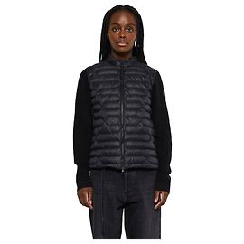 Moncler Gepolsterter Cardigan mit Logo-Patch Schwarz