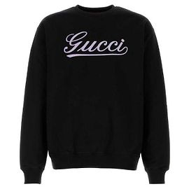 Gucci Crewneck Sweatshirt mit Logo Schwarz