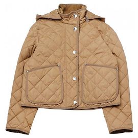 Burberry Diamantgestepptes Nylon-Crop-Jacke Braun