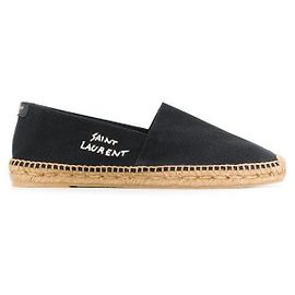 Saint Laurent Embroidered Logo Espadrille Black