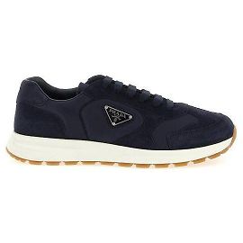 Prada Tênis de camurça e Re-Nylon Azul