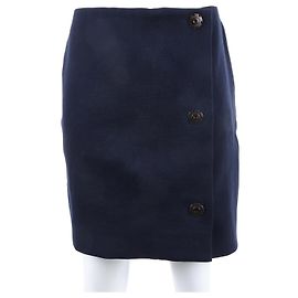 Lanvin Navy Wool Skirt Blue
