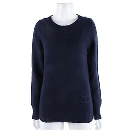 Chanel Kaschmir Pullover mit langen Ärmeln Blau