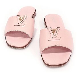 Louis Vuitton Pink Plain Calfskin LV Mare Flat Mule Women Sandals Pink