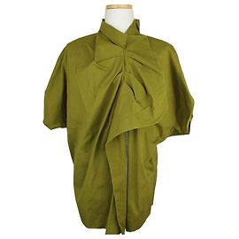 Lanvin Collection Haut zippé à volants vert olive Vert