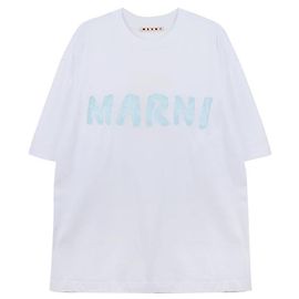 Marni Logo-verzierte weiße Bio-Baumwoll-T-Shirt Weiß