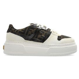 Fendi Tênis de plataforma baixos em camurça Match Branco