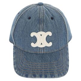 Céline Trionfo Patch Denim Wash Cap Blue
