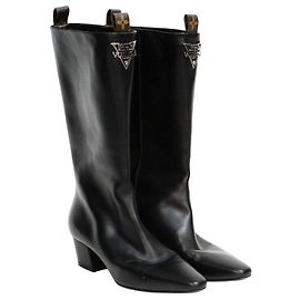 Louis Vuitton Botas largas de cuero negro Negro