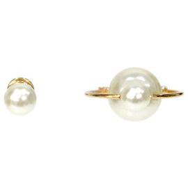 Dior Orecchini in Perle Tribali Cubiche D'oro