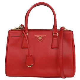 Prada Sac à main Saffiano Lux Rouge