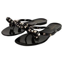 Valentino Sandalias de dedo Rockstud con cinta Negro