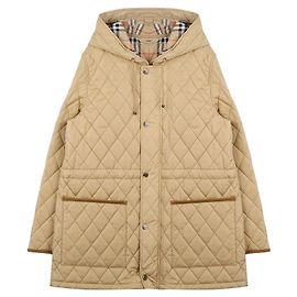 Burberry Jaqueta Parker de nylon acolchoado para mulheres Marrom