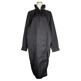 Sonia Rykiel Black Poly Windbreaker Long Coat Black