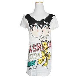 Moschino Camiseta de manga longa impressa Big Team Branco