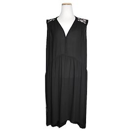 Sandro Black Lace Back Dress Black