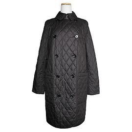 Burberry Schwarzer gesteppter Mantel Brit Schwarz