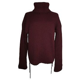 Gucci Burgunderfarbener Wollpullover mit Rollkragen Rot
