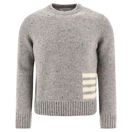 Thom Browne Donegal Intarsia Diagonal Knit Light Grey Brown