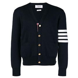 Thom Browne Milan Strickjacke in Marineblau Blau