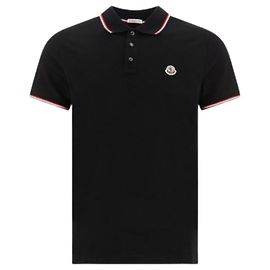 Moncler Herren Polo-Shirt mit Logo-Patch in Marineblau Blau