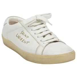 Saint Laurent Baskets Classiques Brodées Taille Blanc