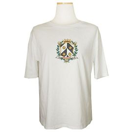 Sandro T-shirt blanc brodé à manches courtes Born to Love Rouge