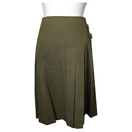 Dior Olivengrüner Baumwollrock Grün