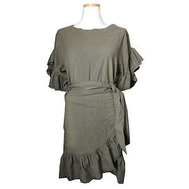 Olivegrünes Rüschenkleid Isabel Marant Étoile Grün