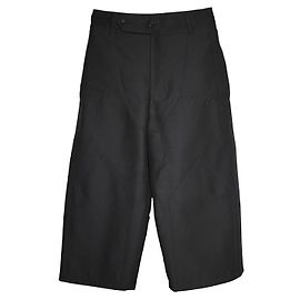 Lanvin Calça larga de lã e seda preta Preto