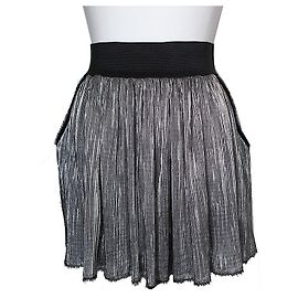 Zadig & Voltaire Zadig Voltaire Silver Banding Mini Skirt Silvery