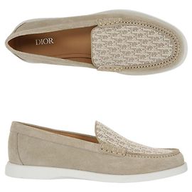 Dior Mocassins de Camurça Oblique Graniville Marrom