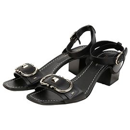 Salvatore Ferragamo Sandales à talons avec bride Double Gancini Taille Noir