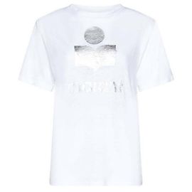 Isabel Marant Leinen T-Shirt mit kurzen Ärmeln Weiß