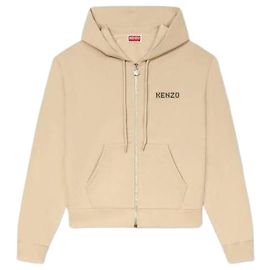 Kenzo Moletom com zíper de algodão da cidade Marrom