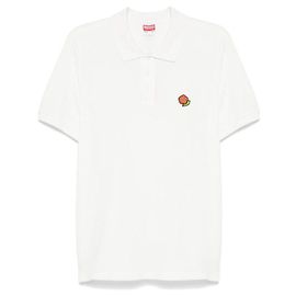 Kenzo Embroidered Slim Polo Shirt Off White White