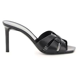 Saint Laurent Tribute Heel Mule Black