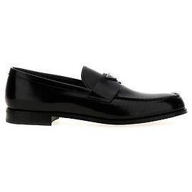 Prada Brushed Leather Loafers Black
