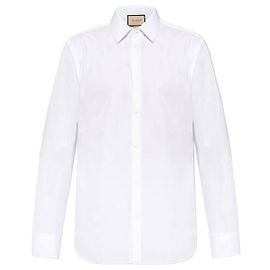 Gucci Camisa de seda de algodón doble ZAJOL Blanco
