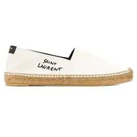 Saint Laurent Espadrille con logo bordado Blanco