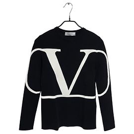 Valentino Maille avec logo pour femme Noir