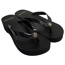 Tory Burch Infradito con zeppa per donne Nero
