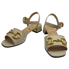 Gucci Horsebit Damensandalen Weiß