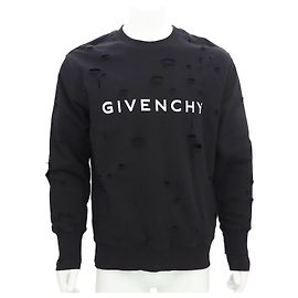 Givenchy Sudadera oversized con logo desgastado para hombres Negro