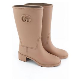 Gucci Women's Rain Boots Rubber Brown Brown