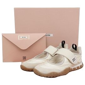 Miu Miu Ballerina Logo Sneakers Size White