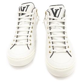 Louis Vuitton Tênis altos Stella Game On em couro de bezerro branco para mulheres Branco